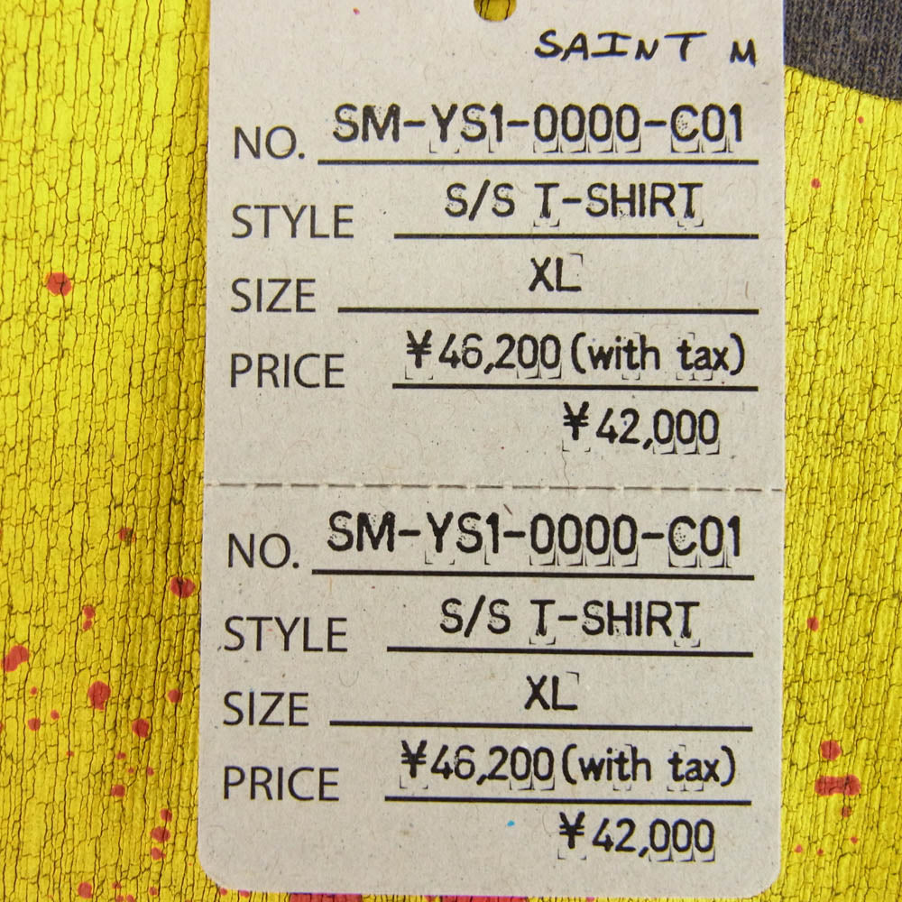 SAINT MICHAEL セントマイケル 24AW SM-YS1-0000-C01 Cactus Plant Flea Market SS Tee Smile カクタスプラントフリーマーケット SS スマイル プリント Tシャツ チャコール系 XL【極上美品】【中古】