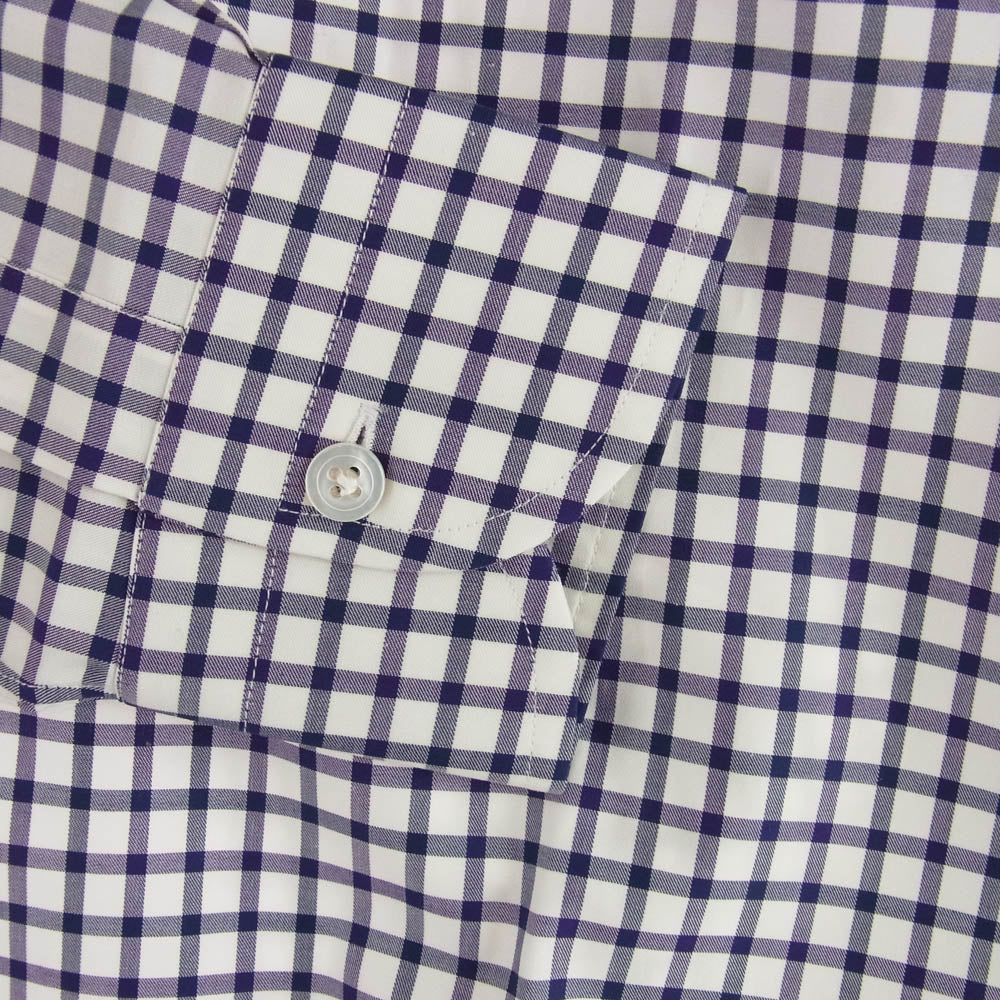 マリアサンタンジェロ ROYAL TWILL イタリア製 コットン チェック 長袖 シャツ パープル系【新古品】【未使用】【中古】