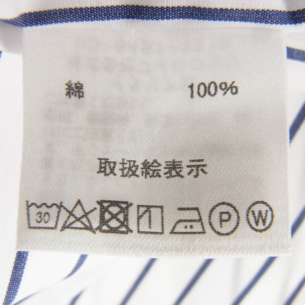 マリアサンタンジェロ 18-PR00-68 イタリア製 ストライプ 長袖 シャツ ブルー系 ホワイト系【新古品】【未使用】【中古】