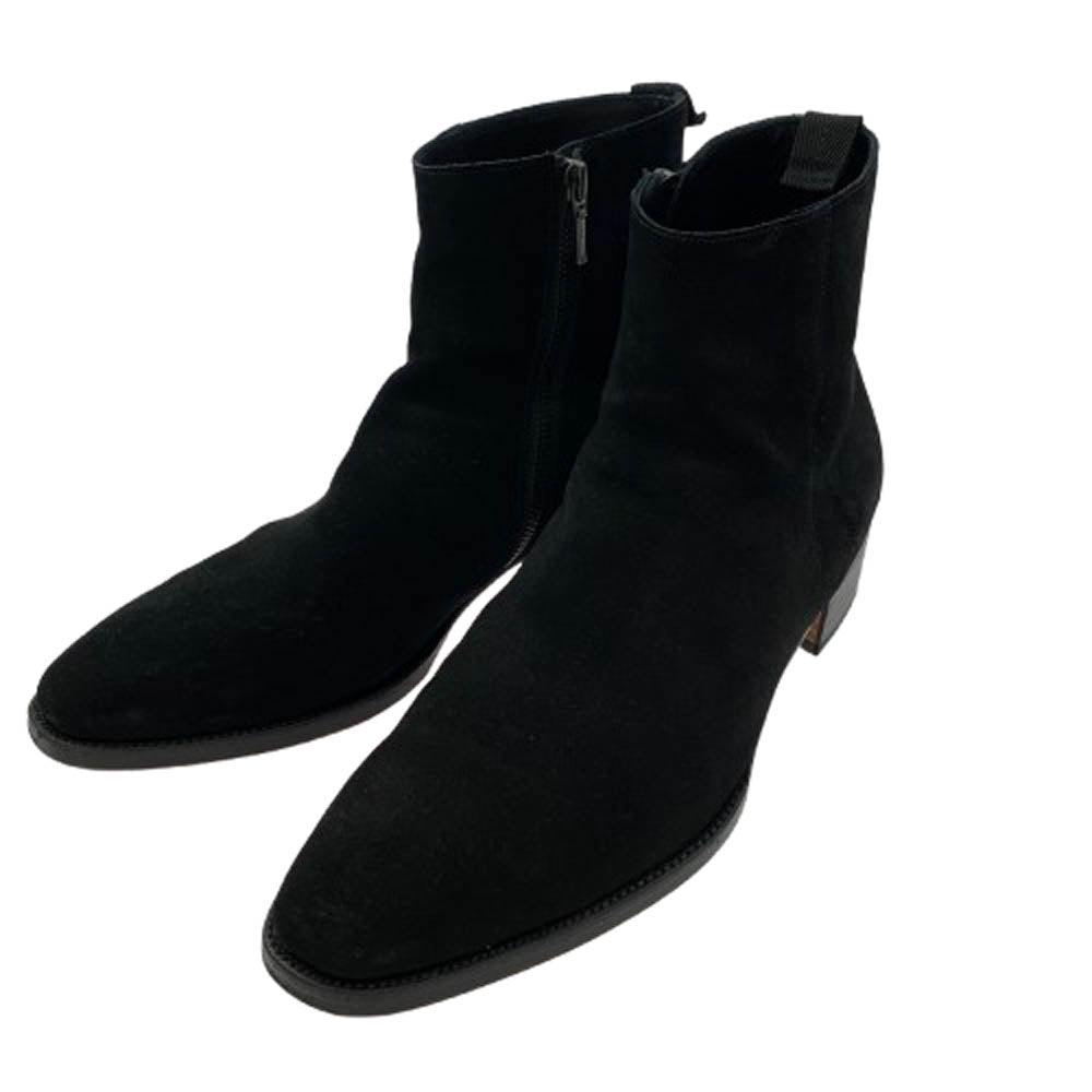 ダブルエイチ WHA-6900S サイドジップ スエード ブーツ ブラック系 9.5【中古】