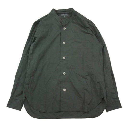 MARGARET HOWELL マーガレットハウエル 579-3250002 コットン スタンドカラー バンドカラー 長袖 シャツ カーキ系 M【美品】【中古】