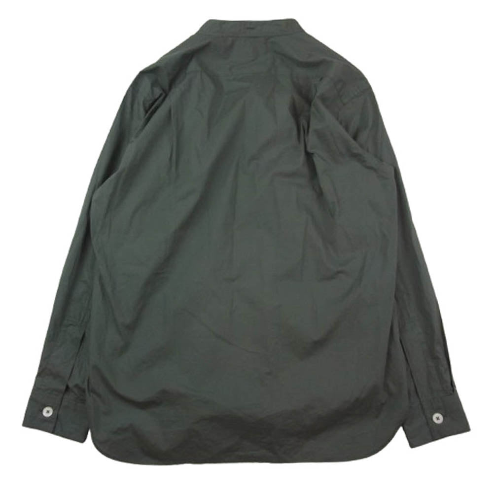 MARGARET HOWELL マーガレットハウエル 579-3250002 コットン スタンドカラー バンドカラー 長袖 シャツ カーキ系 M【美品】【中古】