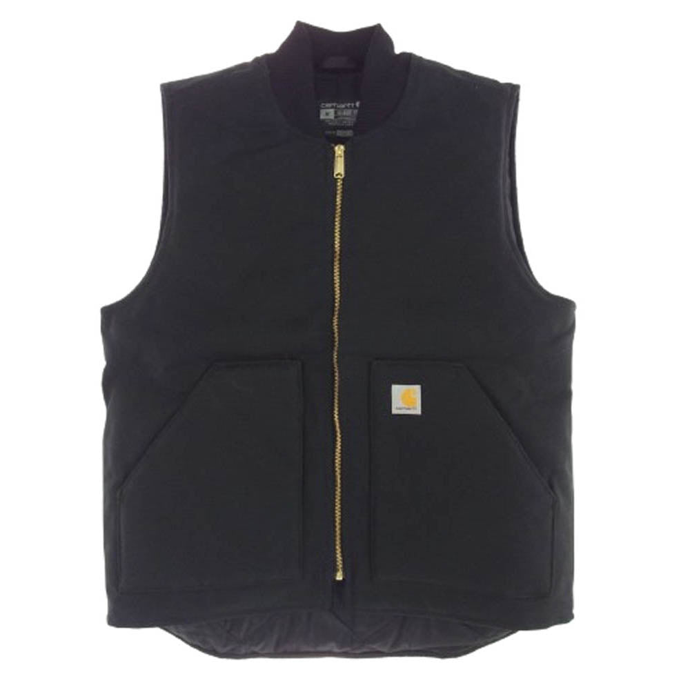 Carhartt カーハート 0V0001-M DUCK VEST 内キルティング 中綿 ダック ベスト ブラック系 M【美品】【中古】