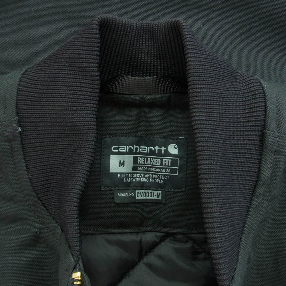 Carhartt カーハート 0V0001-M DUCK VEST 内キルティング 中綿 ダック ベスト ブラック系 M【美品】【中古】