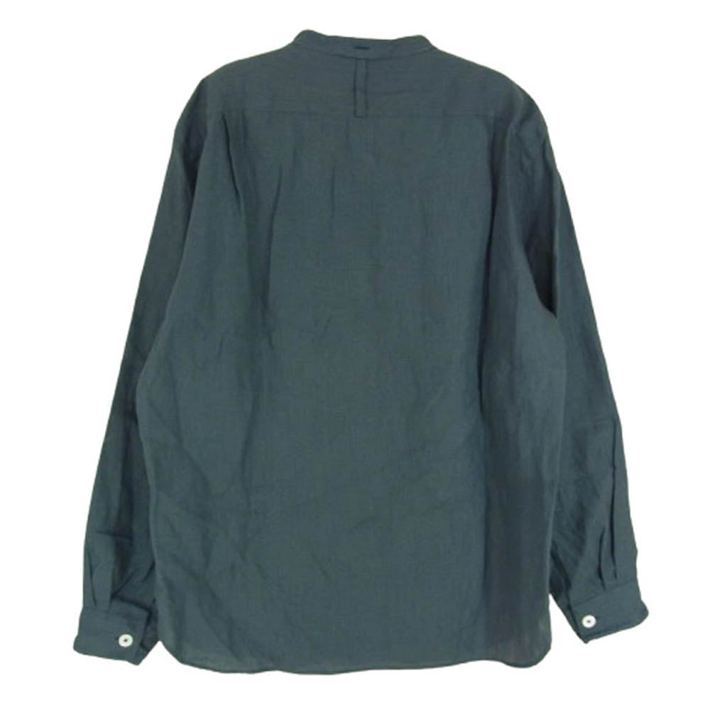 MARGARET HOWELL マーガレットハウエル 24SS 579-4150009 SHIRTING LINEN スタンドカラー バンドカラー リネン 長袖 シャツ グレー系 M【美品】【中古】