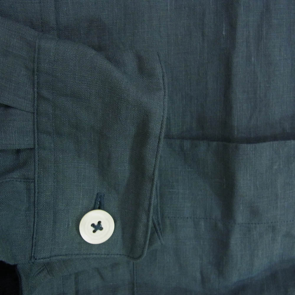 MARGARET HOWELL マーガレットハウエル 24SS 579-4150009 SHIRTING LINEN スタンドカラー バンドカラー リネン 長袖 シャツ グレー系 M【美品】【中古】