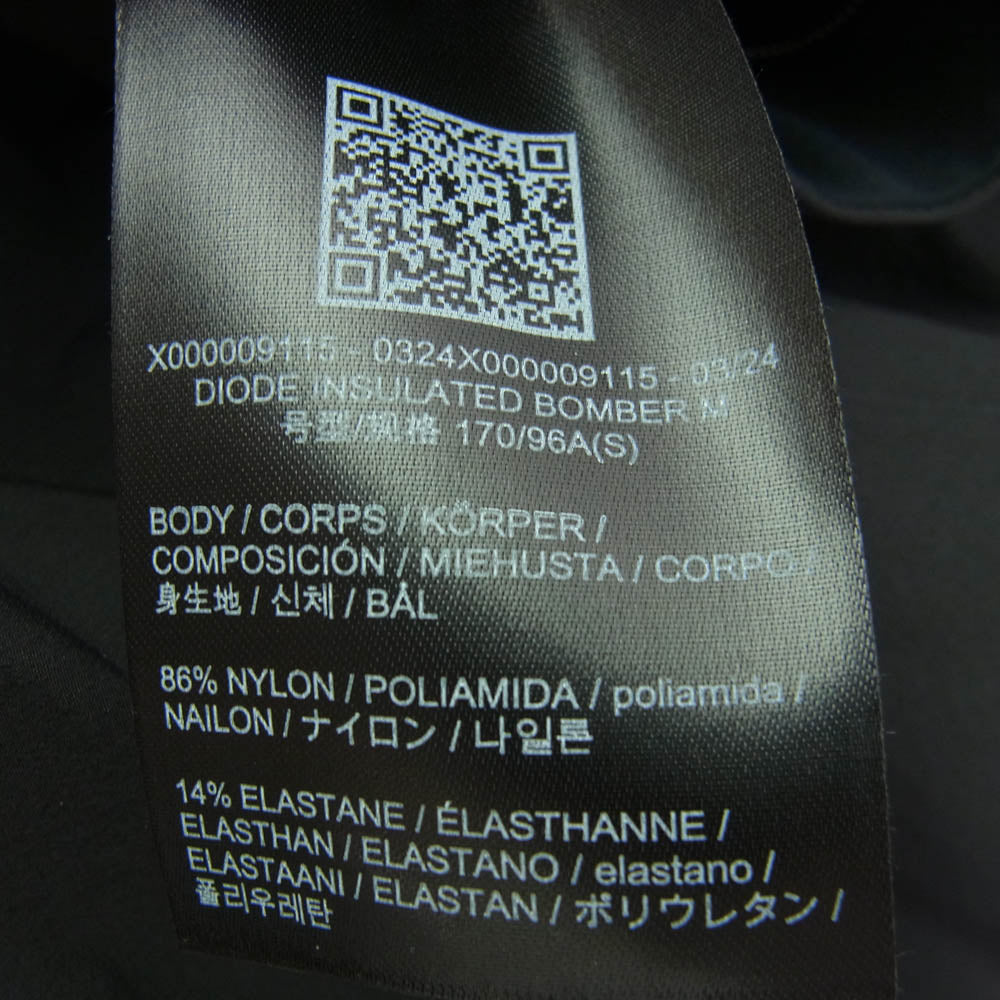 ARC'TERYX アークテリクス X000009115 VEILANCE Diode Insulated Bomber ヴェイランス ダイオード インサレーテッド ボンバー ジャケット ブラック系 S【中古】
