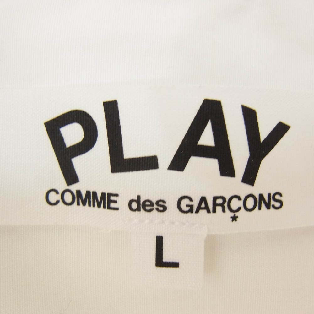 PLAY COMME des GARCONS プレイコムデギャルソン AD2022 AZ-B001 ハートロゴワッペン 長袖 シャツ ブラウス ホワイト系 L【中古】