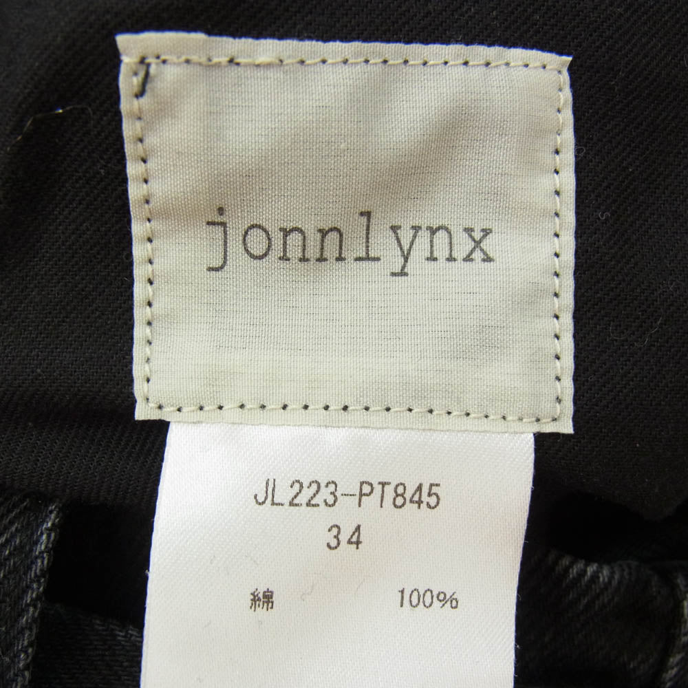 ジョンリンクス JL223-PT845 ベルテッド ワイド デニムパンツ ブラック系 34【中古】