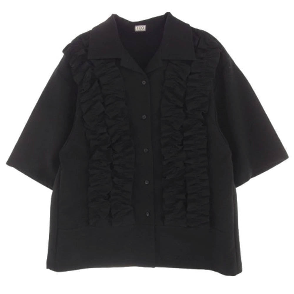 トゥー フリル シャツ ブラウス ブラック系 サイズ不明4【中古】