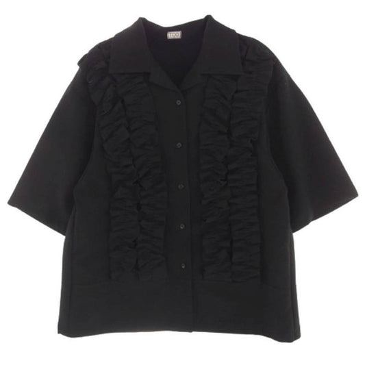 トゥー フリル シャツ ブラウス ブラック系 サイズ不明4【中古】