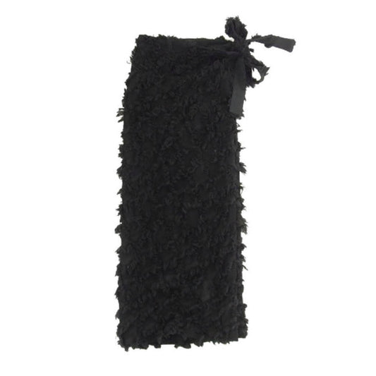 ロク ビューティーアンドユース 8624-299-0131 フリンジ ジャガード ラップ スカート ブラック系【中古】