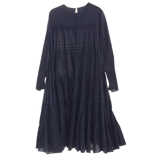 マーレット 19SS 32-06-92-06029 コットンティアード ワンピース ネイビー系 XS【中古】