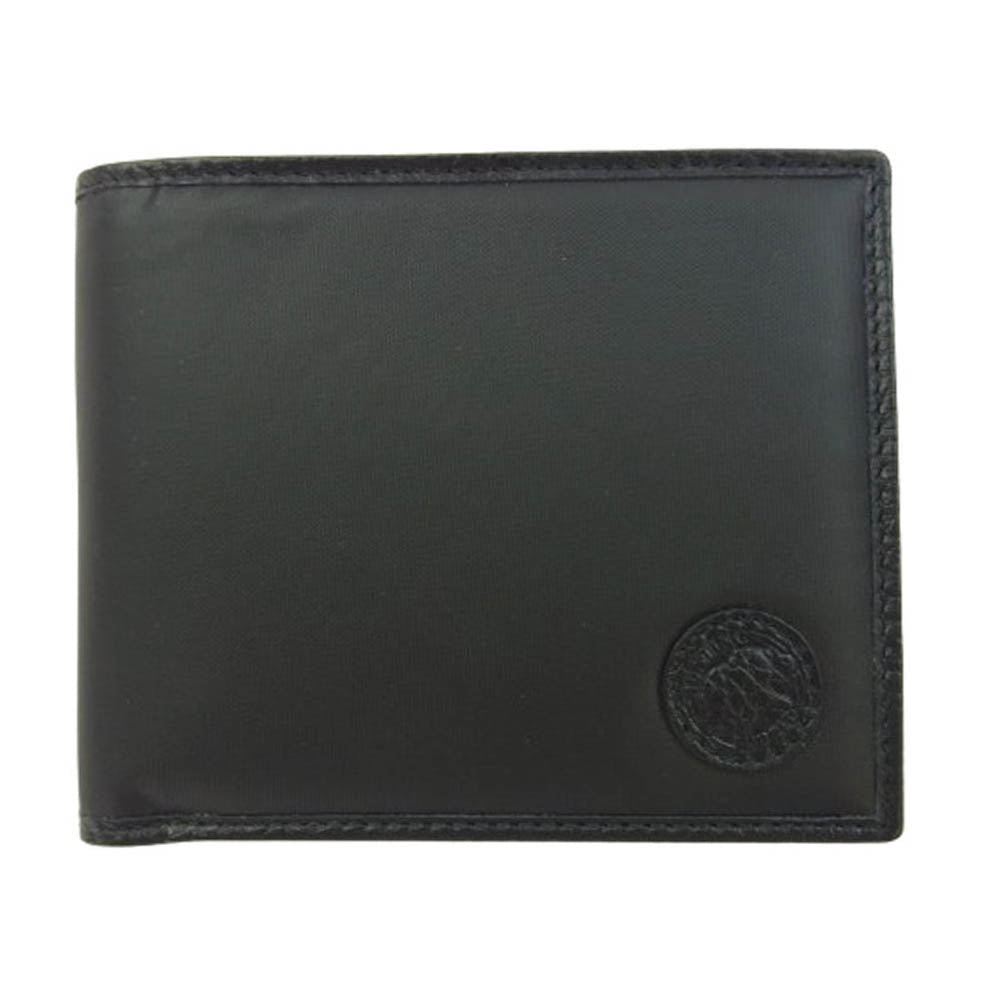 HUNTING WORLD ハンティングワールド 320-13A BATTUEORIGIN ナイロン レザー ウォレット 2つ折り財布 ブラック系【極上美品】【中古】