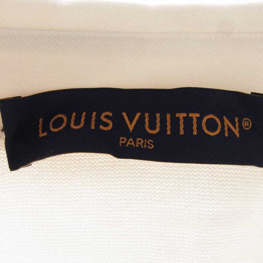 LOUIS VUITTON ルイ・ヴィトン 24AW RM242MM F77 HRN14W エンブロイダード コットンプレンド パールボタン 半袖ポロシャツ ホワイト系 L【中古】
