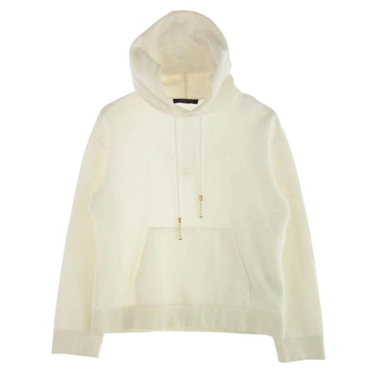LOUIS VUITTON ルイ・ヴィトン 24SS RM241 CFJ HQY87W エンブロイダードジャージーフーディ パールコード プルオーバーパーカー ホワイト系 L【中古】
