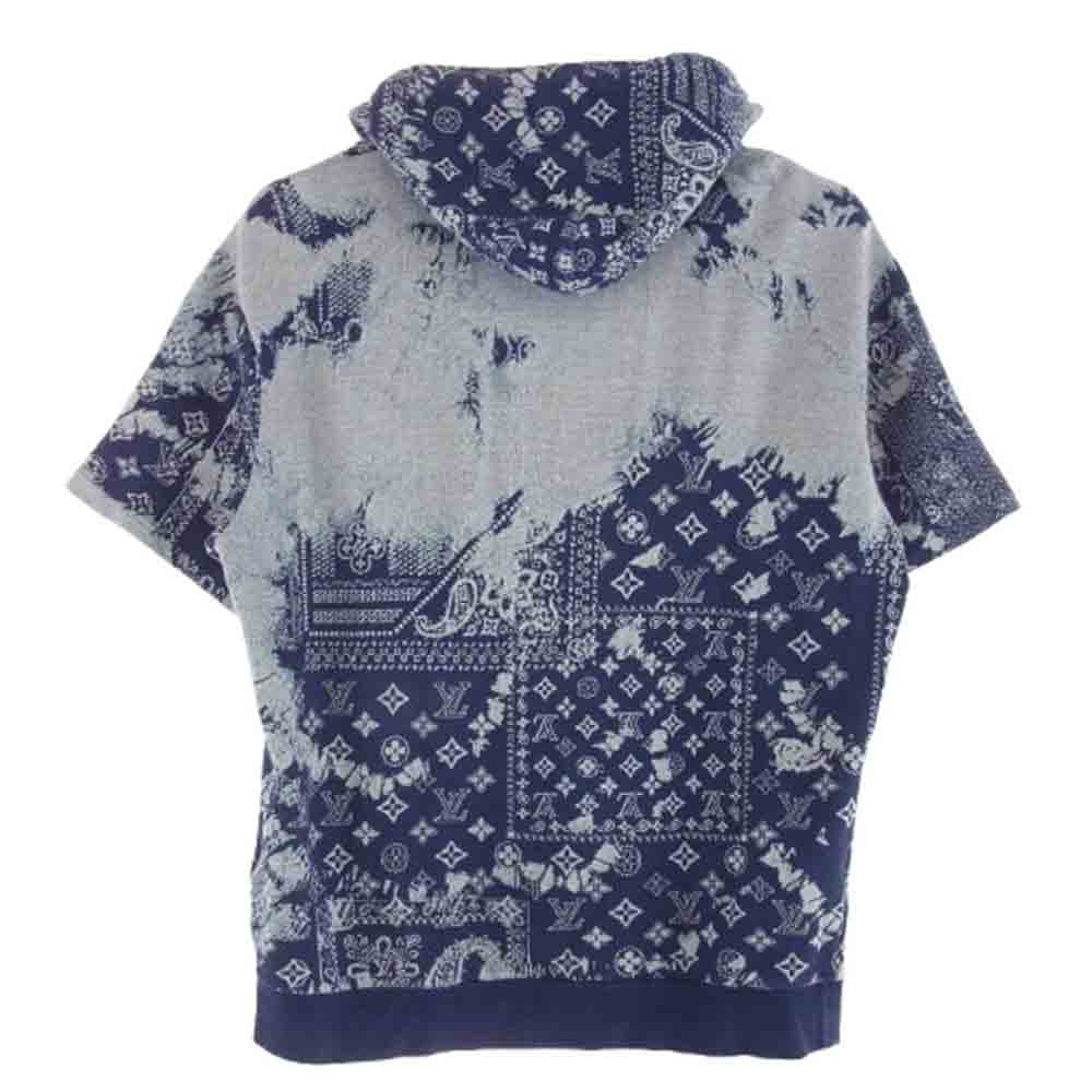 LOUIS VUITTON ルイ・ヴィトン 22AW RM222M N31 HNY28W モノグラム バンダナ ショートスリーブ フーディ パーカー ブルー系 L【中古】