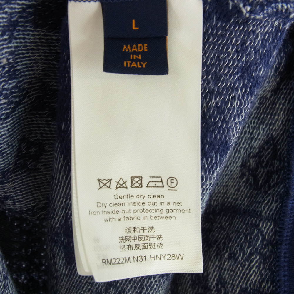 LOUIS VUITTON ルイ・ヴィトン 22AW RM222M N31 HNY28W モノグラム バンダナ ショートスリーブ フーディ パーカー ブルー系 L【中古】