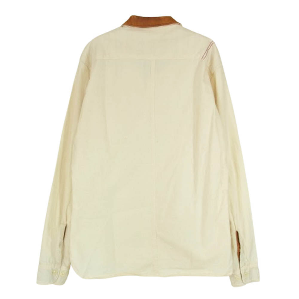 アナクロノーム レザー切替 長袖  シャツ オフホワイト系 01【中古】