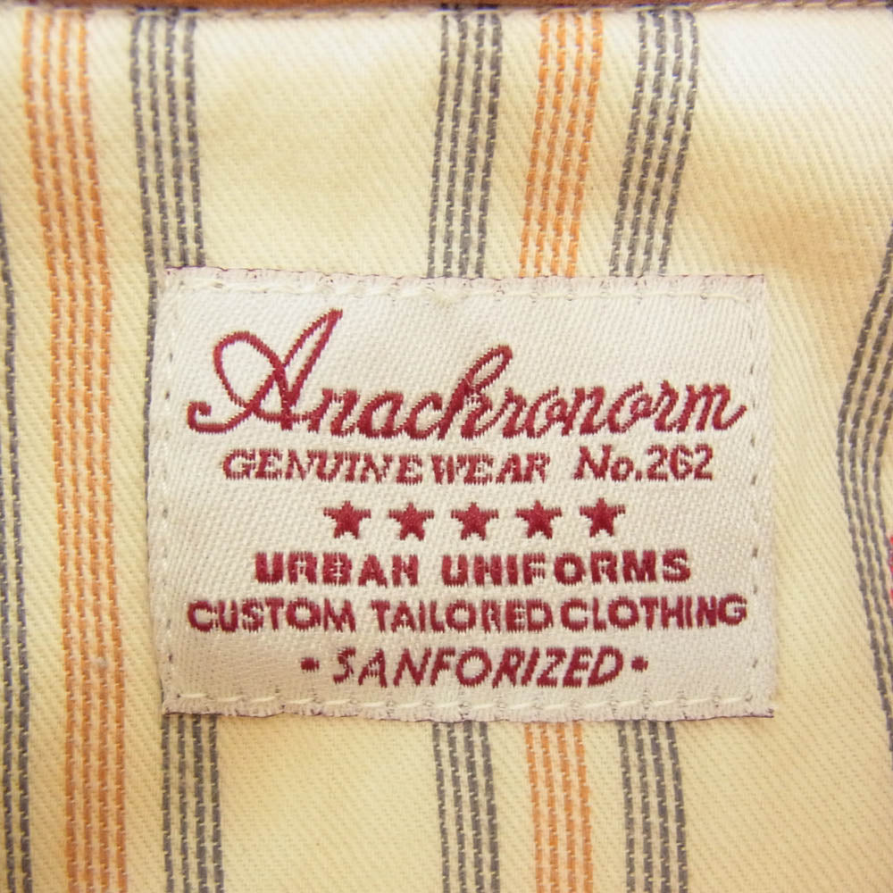 アナクロノーム レザー切替 長袖  シャツ オフホワイト系 01【中古】