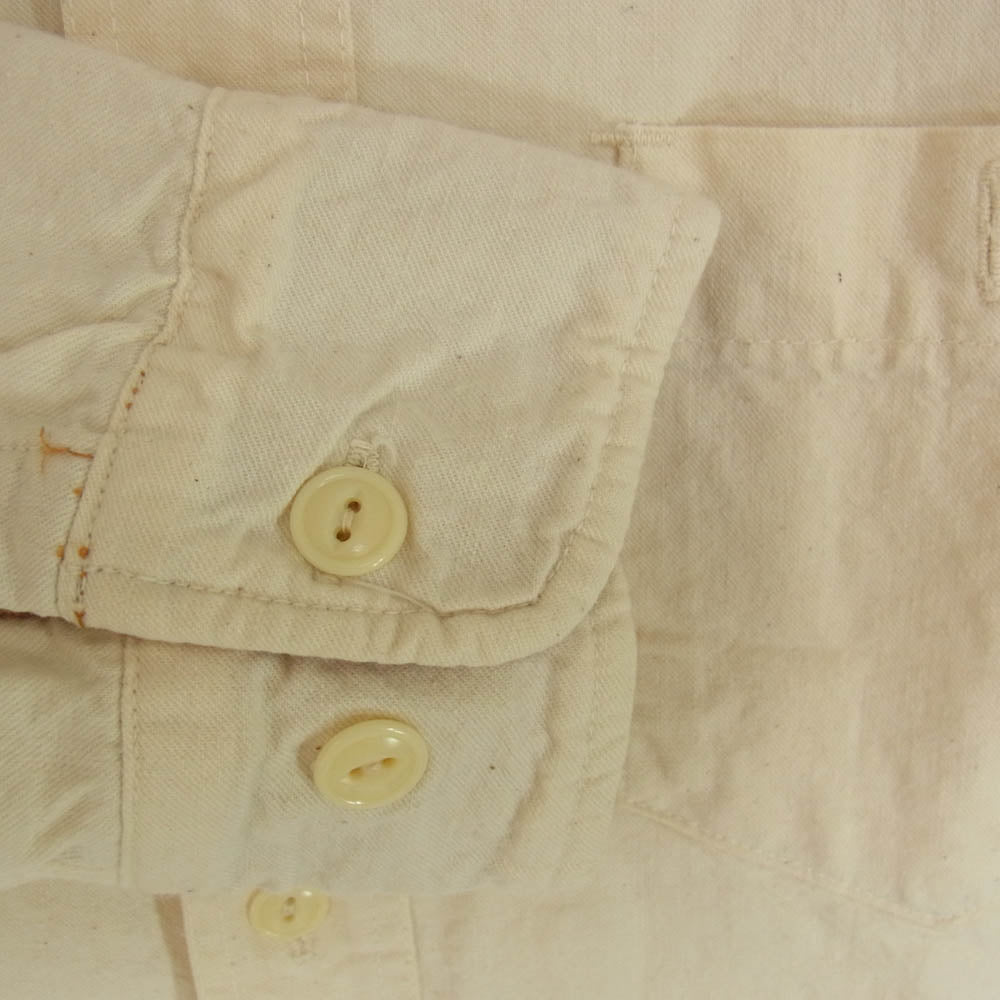 アナクロノーム レザー切替 長袖  シャツ オフホワイト系 01【中古】