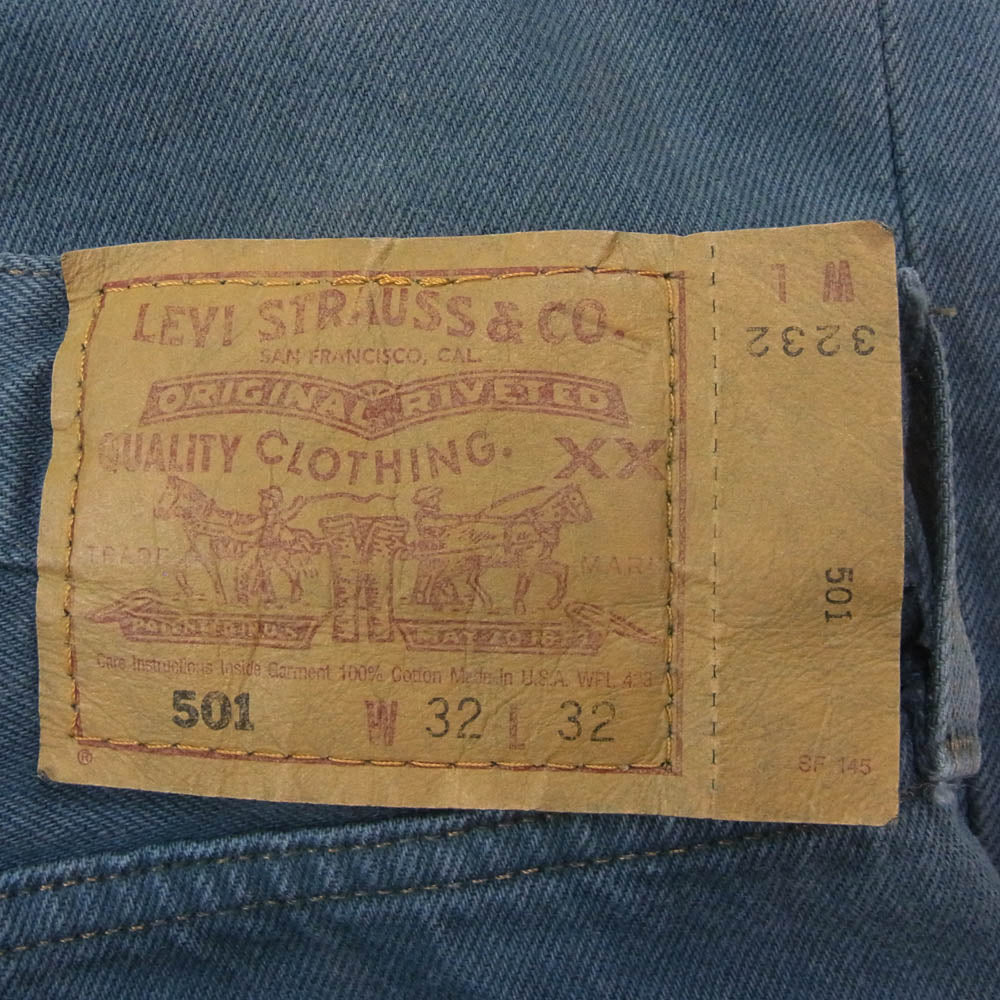 Levi's リーバイス 501 USA製 90s スモールe デニム パンツ ネイビー系 W32L32【中古】