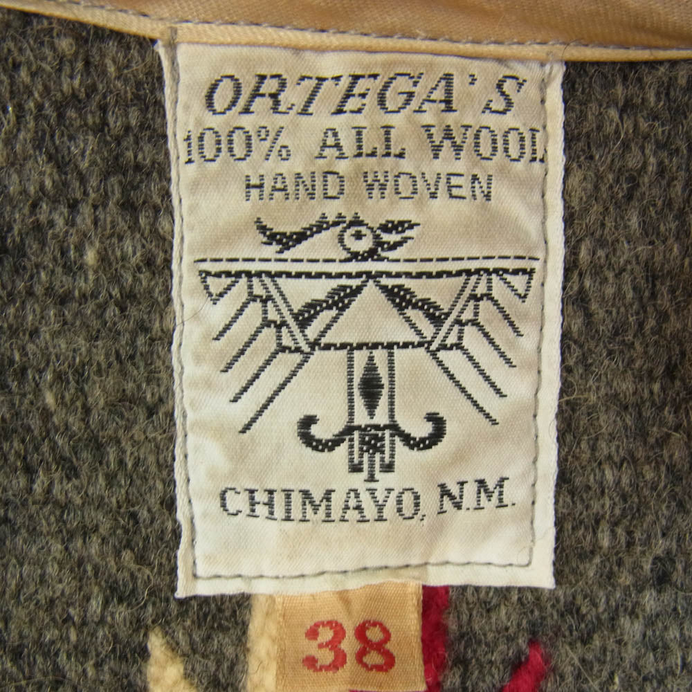 ORTEGA オルテガ Chimayo Vest ヴィンテージ チマヨ ベスト グレー系 38【中古】