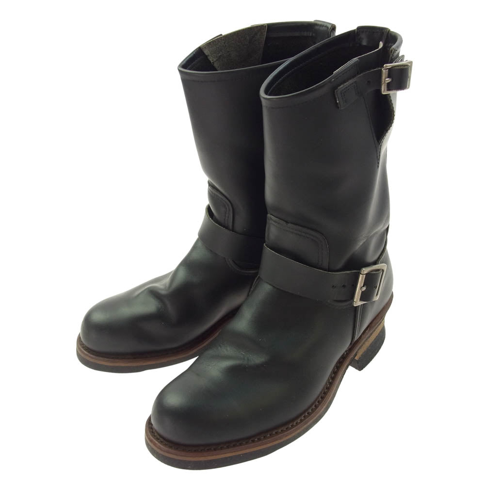 RED WING レッドウィング 2268 PT99 茶芯 刺繍タグ ENGINEER BOOTS エンジニア ブーツ ブラック系 8【中古】