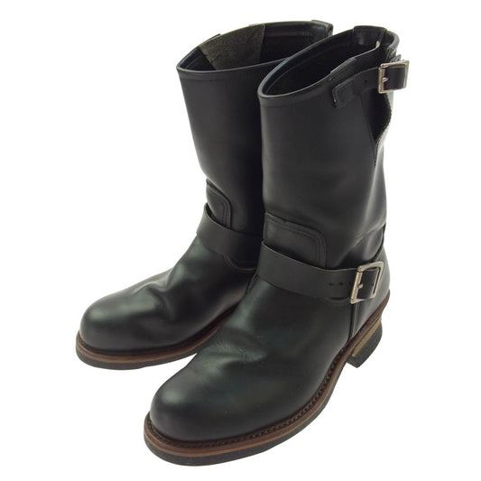 RED WING レッドウィング 2268 PT99 茶芯 刺繍タグ ENGINEER BOOTS エンジニア ブーツ ブラック系 8【中古】