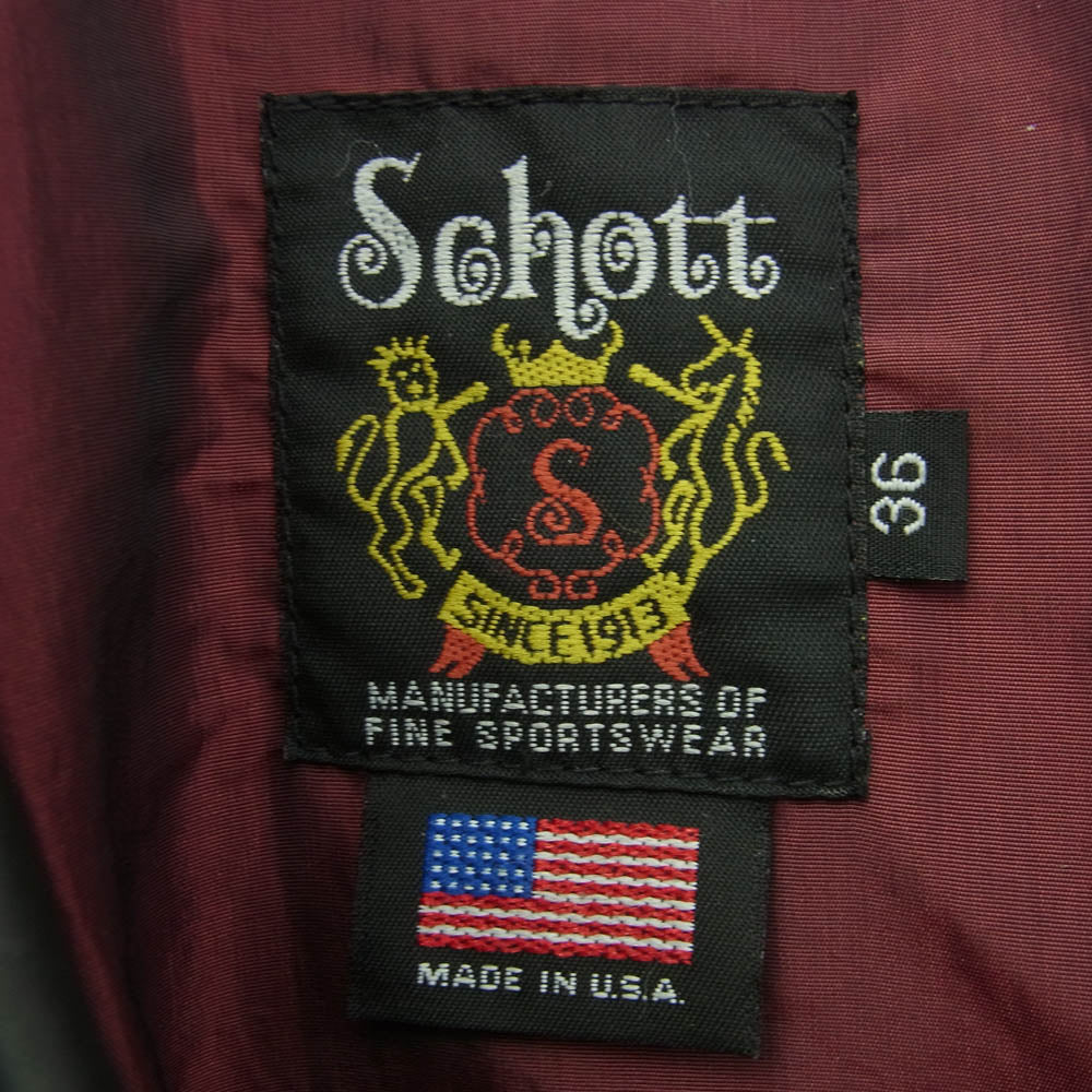 schott ショット USA製 641XX シングル ライダース ジャケット ブラック系【中古】