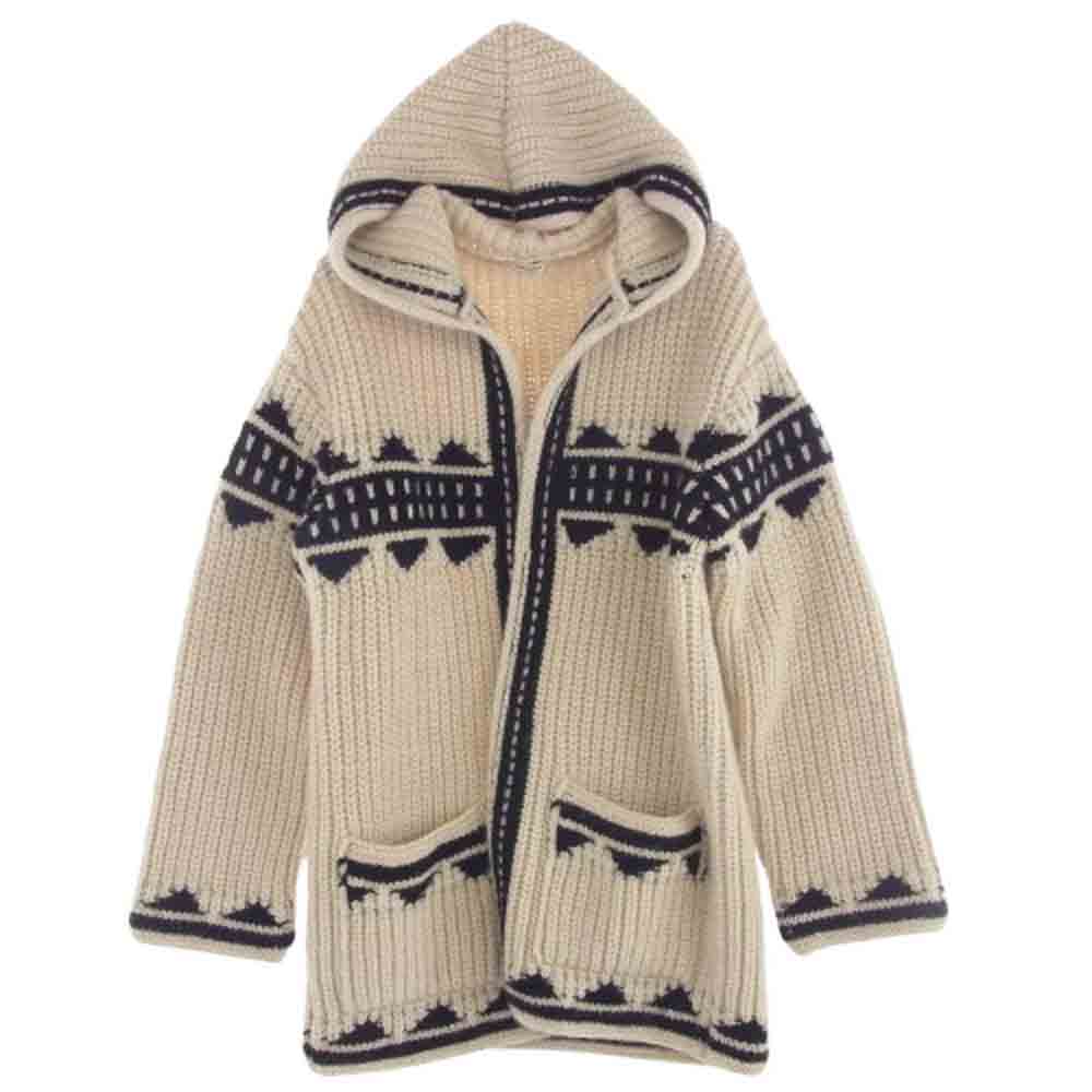 SAINT LAURENT サンローラン 22AW 668565 Y75EV ジャカード バハ フーディー ニット カーディガン ベージュ系 XL【中古】