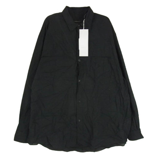 COMOLI コモリ 24SS Z01-02011 KHADI コットン コモリシャツ 長袖 シャツ ブラック系 3【中古】