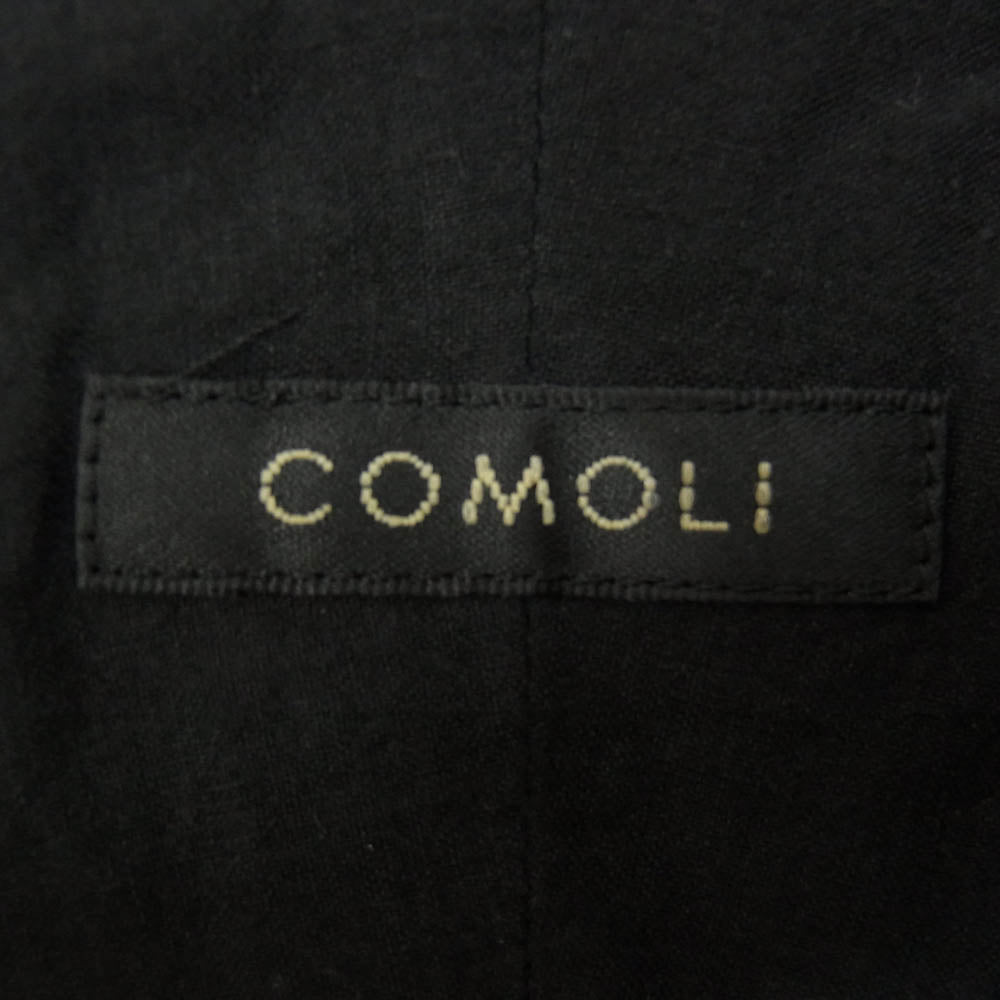 COMOLI コモリ 24SS Z01-02011 KHADI コットン コモリシャツ 長袖 シャツ ブラック系 3【中古】