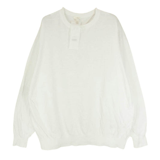 COMOLI コモリ 24SS Z01-06011 コットン クルーネック ニット ホワイト系 F【中古】