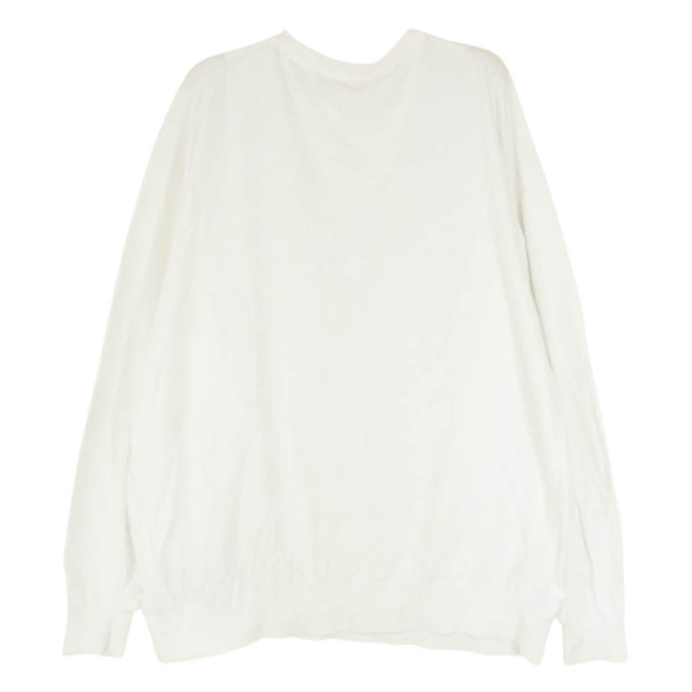 COMOLI コモリ 24SS Z01-06011 コットン クルーネック ニット ホワイト系 F【中古】