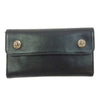 CHROME HEARTS クロムハーツ（原本有） WAVE WALLET ウェーブ ウォレット クロスボタン ブラック系【中古】