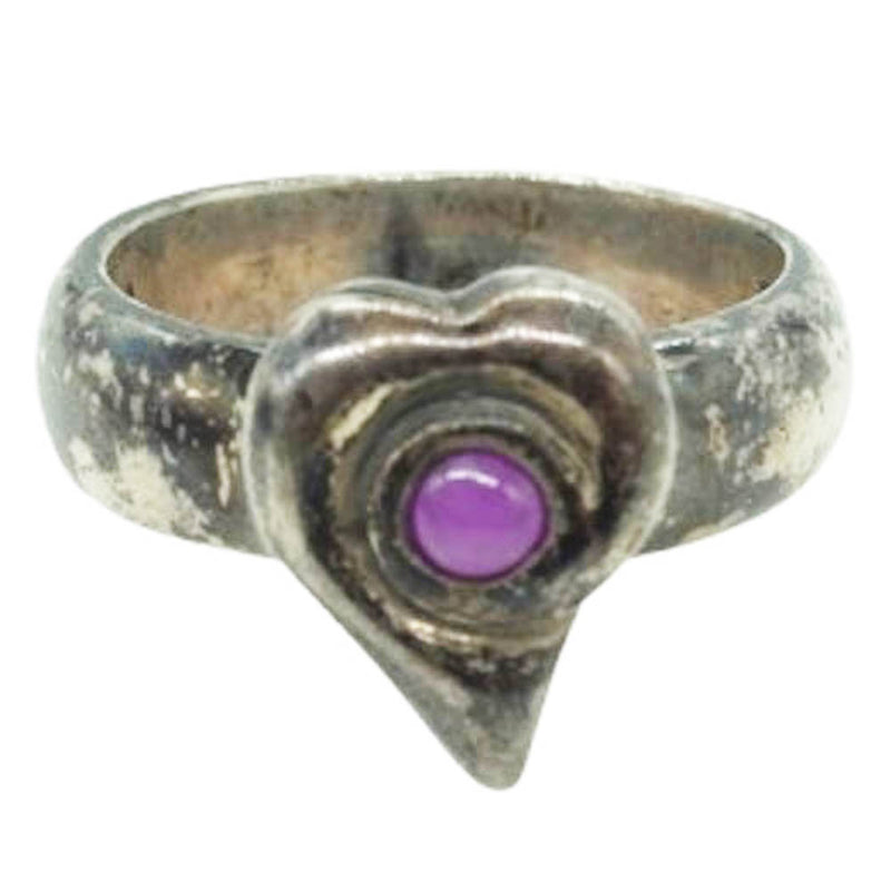 BILL WALL LEATHER ビルウォールレザー 加藤晴彦 HARUHIKO ハート パープルブルーストーン リング シルバー系 18.5号【中古】