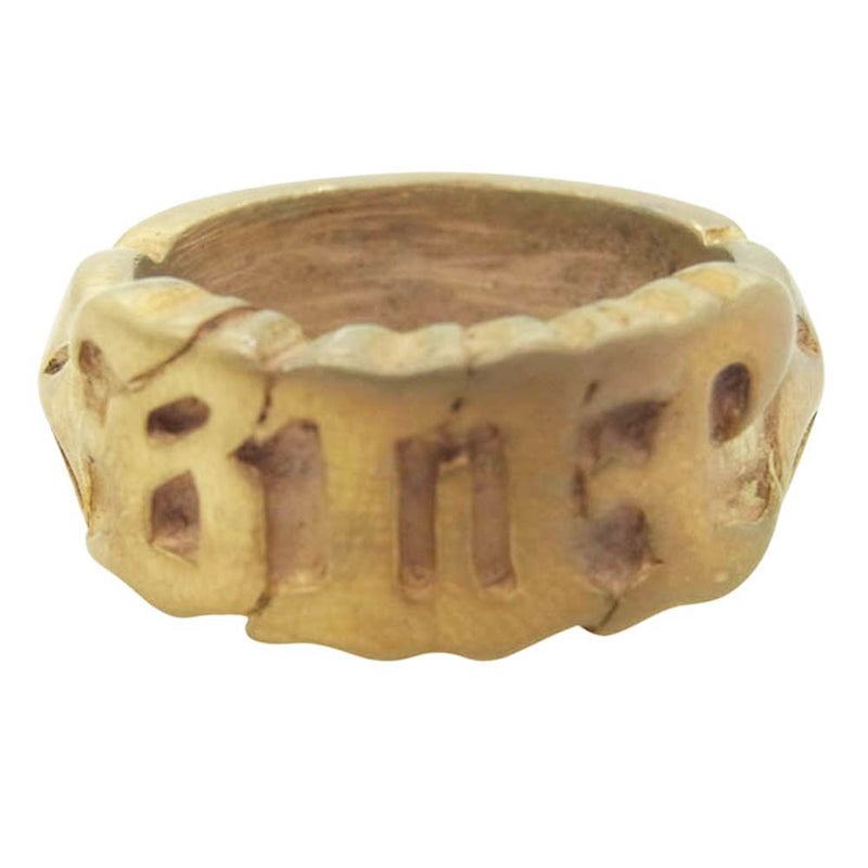 BILL WALL LEATHER ビルウォールレザー BWL ロゴ リング ゴールドコーティング スターリングシルバー ゴールド系 11.5号【中古】