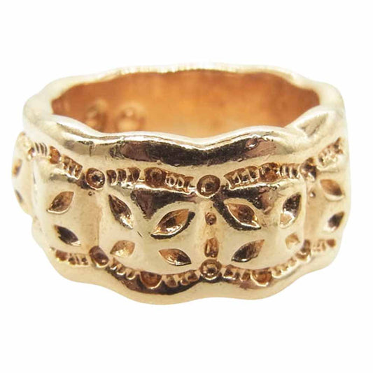 BILL WALL LEATHER ビルウォールレザー ミニ クロス リング  ゴールドコーティング スターリングシルバー ピンクゴールド系 12号【中古】