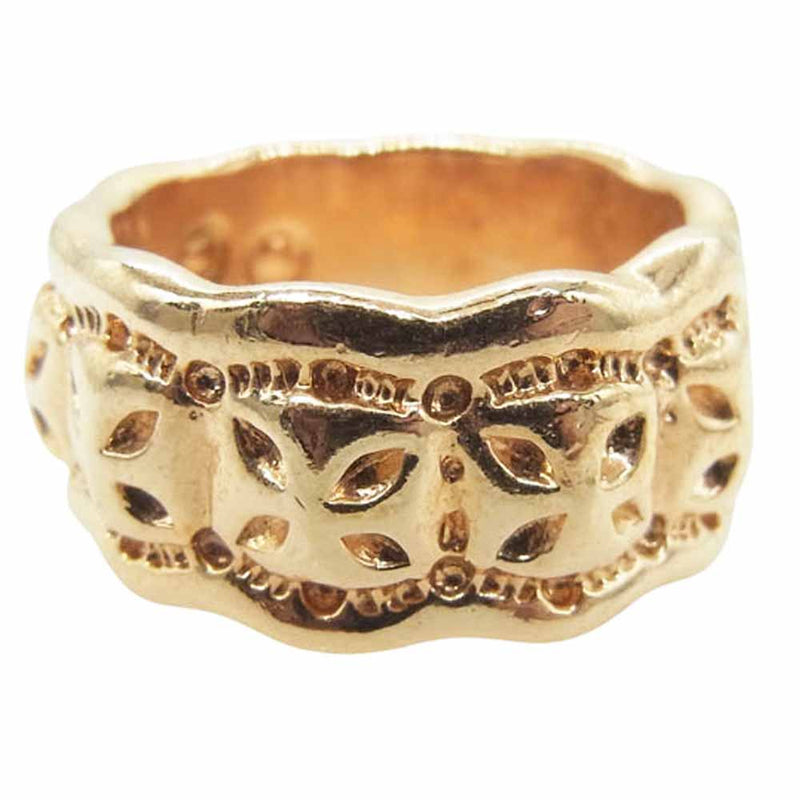 BILL WALL LEATHER ビルウォールレザー ミニ クロス リング  ゴールドコーティング スターリングシルバー ピンクゴールド系 12号【中古】