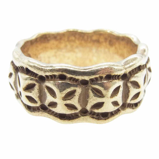 BILL WALL LEATHER ビルウォールレザー ミニ クロス リング w/ ゴールドコーティング スターリングシルバー ゴールド系 21号【中古】