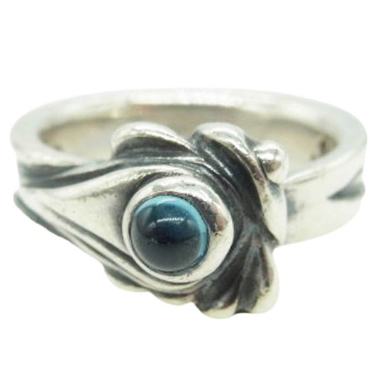 BILL WALL LEATHER ビルウォールレザー Spoon small ring スプーン スモール リング ライトブルーストーン シルバー系 12号【中古】