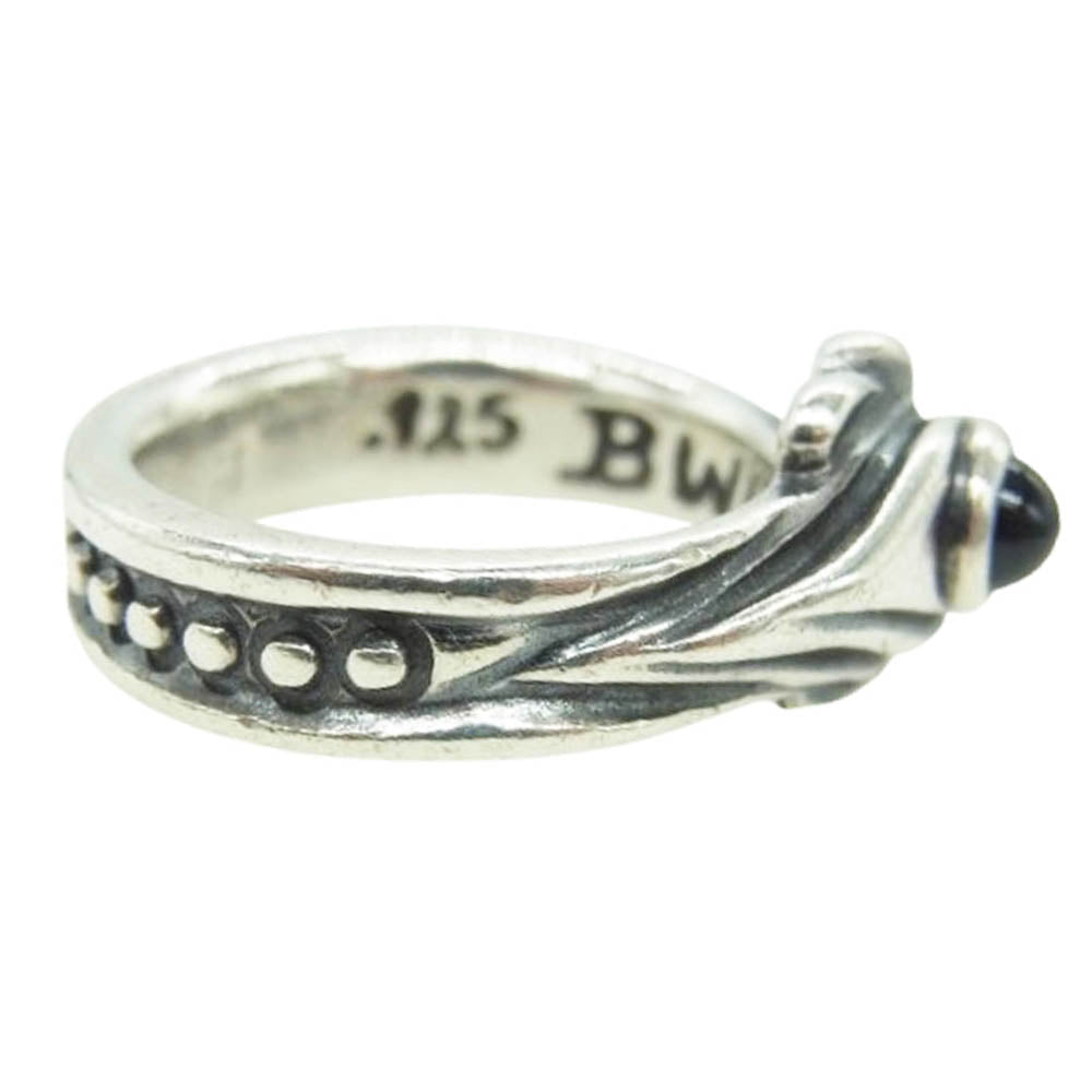 BILL WALL LEATHER ビルウォールレザー Spoon small ring スプーン スモール リング ライトブルーストーン シルバー系 12号【中古】