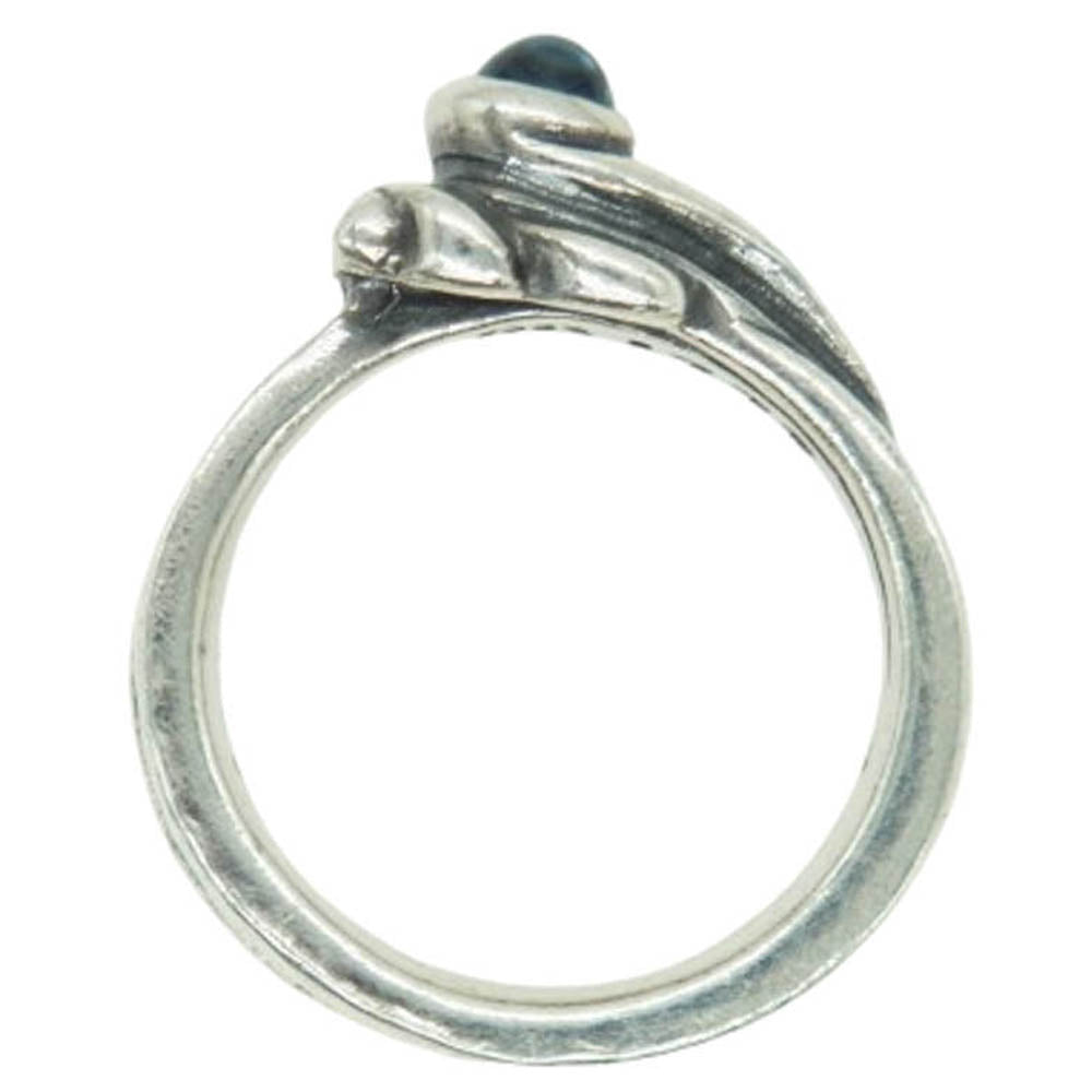 BILL WALL LEATHER ビルウォールレザー Spoon small ring スプーン スモール リング ライトブルーストーン シルバー系 12号【中古】