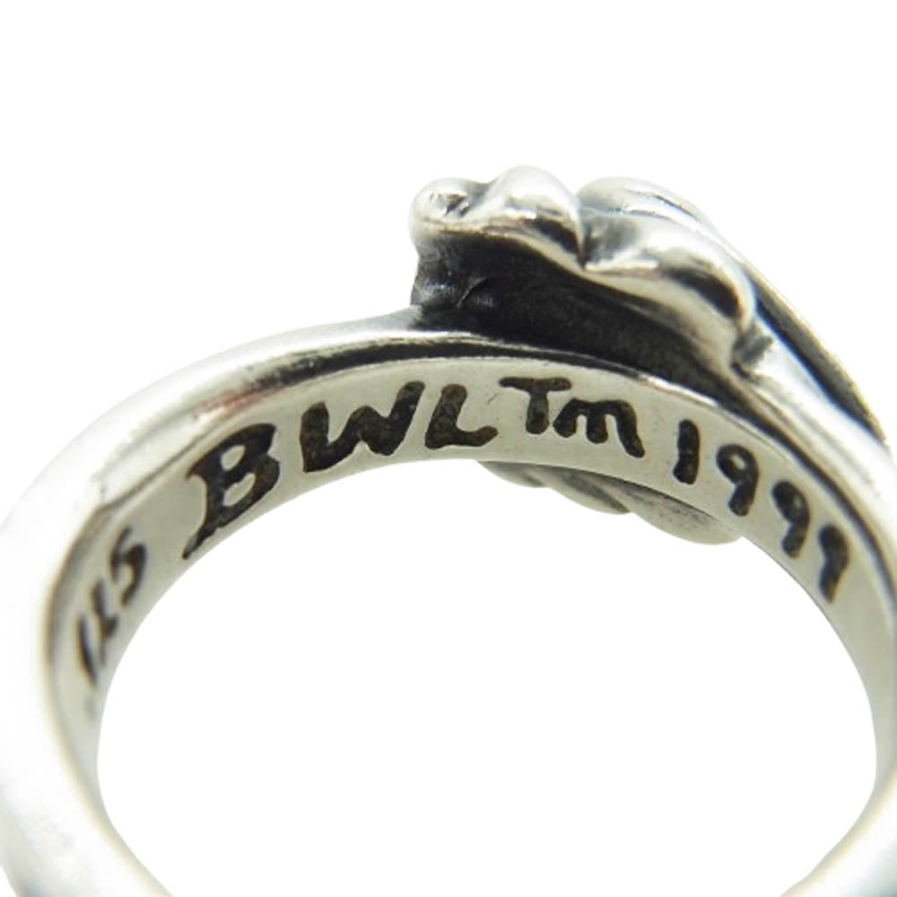 BILL WALL LEATHER ビルウォールレザー Spoon small ring スプーン スモール リング ライトブルーストーン シルバー系 12号【中古】
