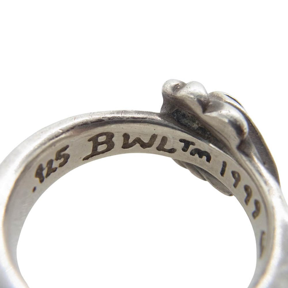 BILL WALL LEATHER ビルウォールレザー Spoon small ring スプーン スモール リング イエローストーン シルバー系 18号【中古】