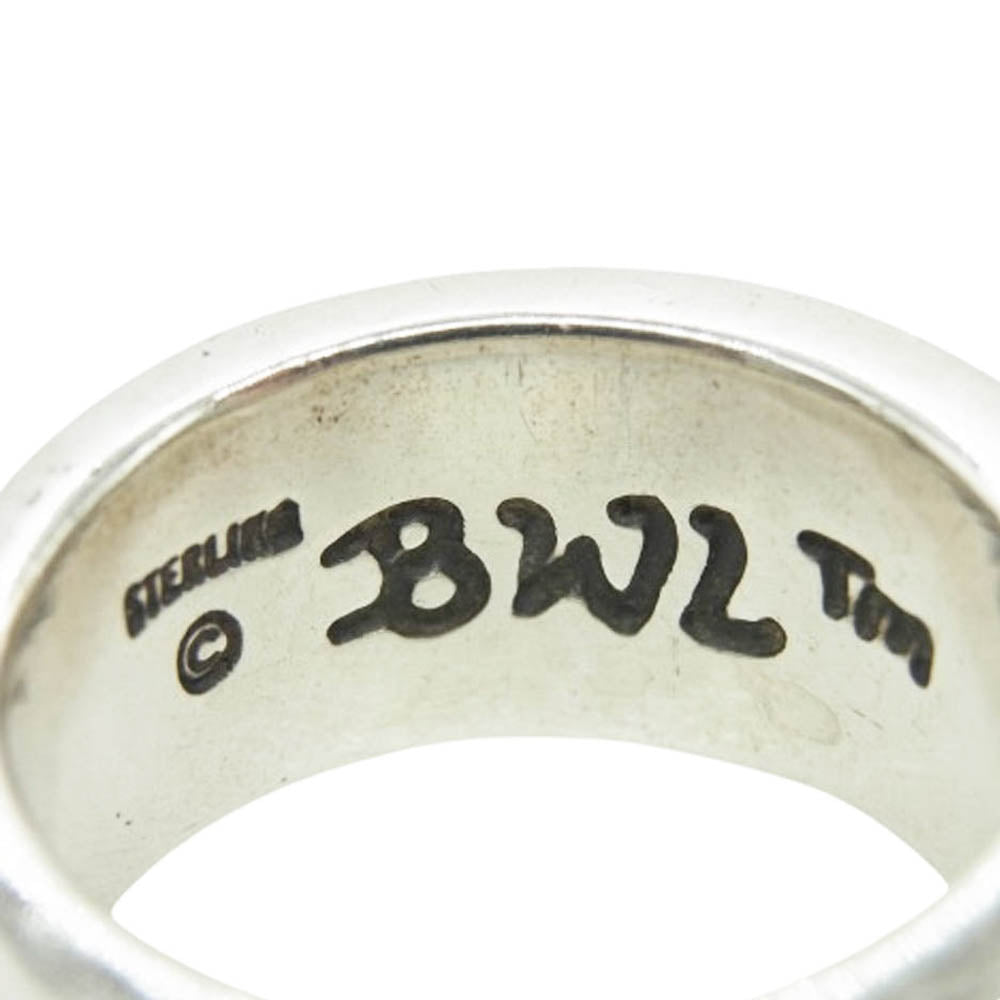 BILL WALL LEATHER ビルウォールレザー BWL ワイド ロゴ リング シルバー系 20号【中古】