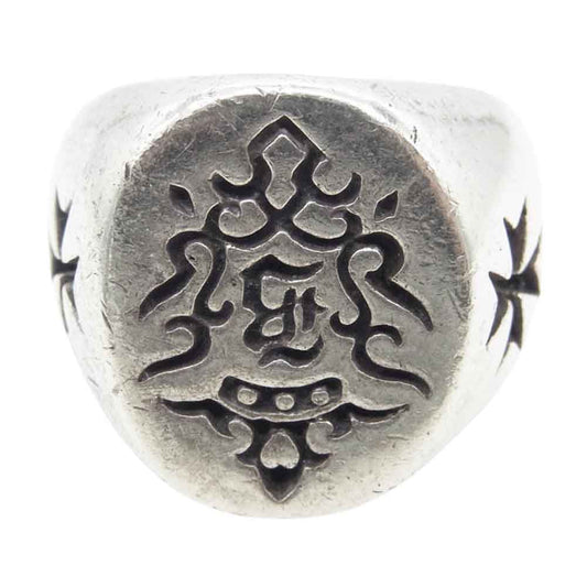 BILL WALL LEATHER ビルウォールレザー B Clown B クラウン クロス シグネット シール リング シルバー系 19号【中古】