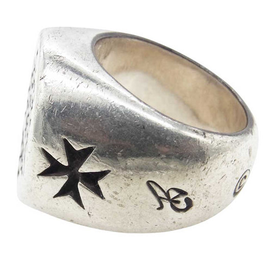 BILL WALL LEATHER ビルウォールレザー B Clown B クラウン クロス シグネット シール リング シルバー系 19号【中古】