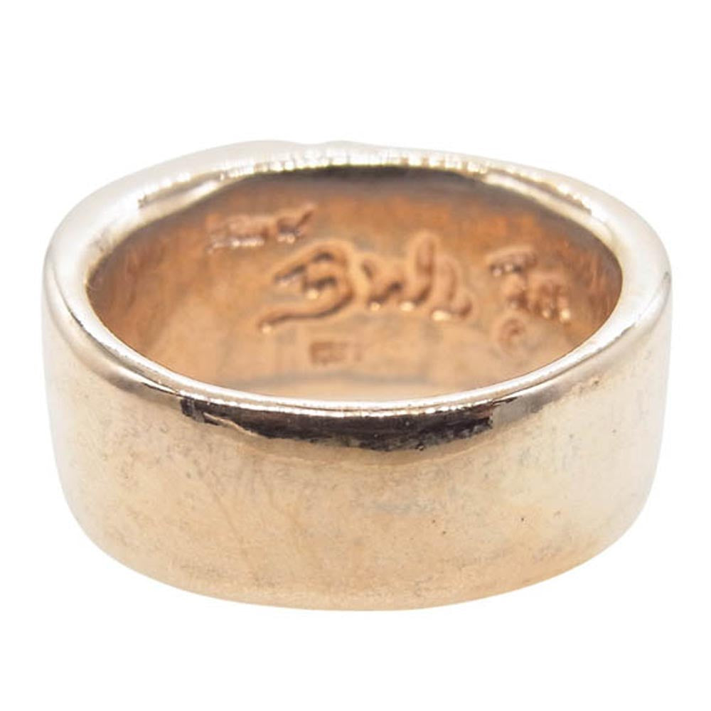 BILL WALL LEATHER ビルウォールレザー インレイド クロス リング ゴールドコーティング スターリングシルバー ゴールド系 19.5号【中古】
